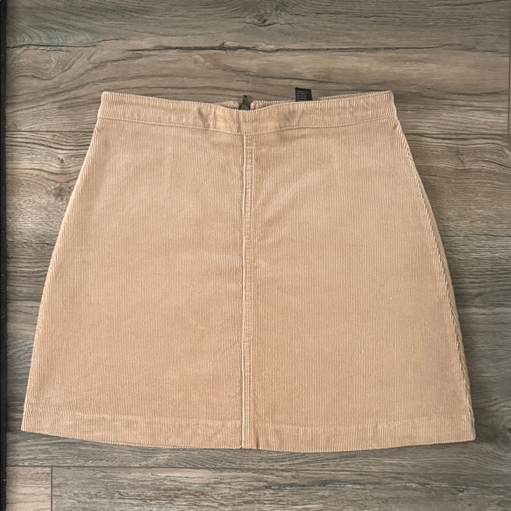 Forever 21 Tan Corduroy A-Line Mini Skirt